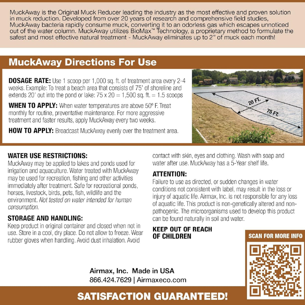 Airmax MuckAway Pond Cleaner and Muck Remover for Ponds