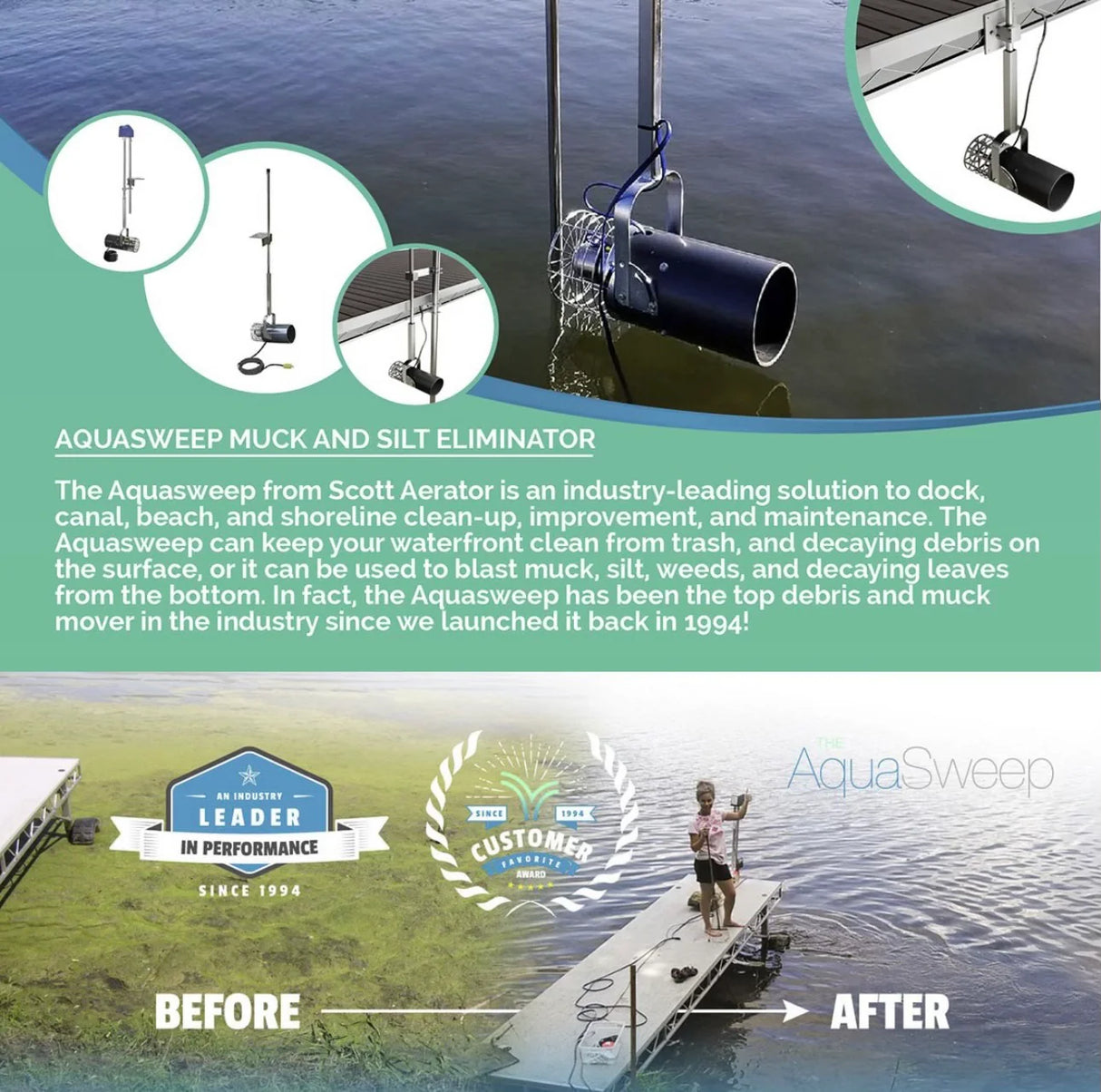 Scott Aerator Aquasweep Dock Mount