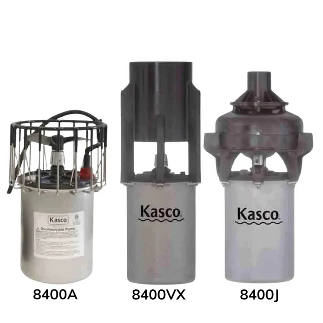 Kasco 8400 Replacement Motor 2 HP - 8400A 8400J 8400VX Studio Image with EverBlue Pond Logo